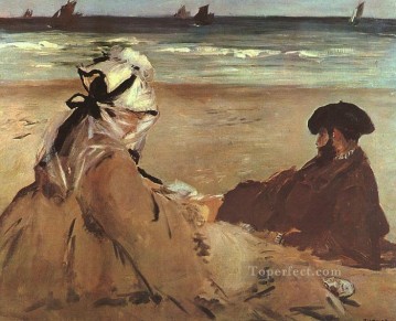  impresionismo Pintura Art%C3%ADstica - En la playa Realismo Impresionismo Edouard Manet